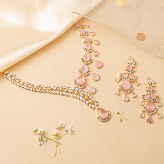 Petalune Flow - Asymmetrical Drop Necklace Set