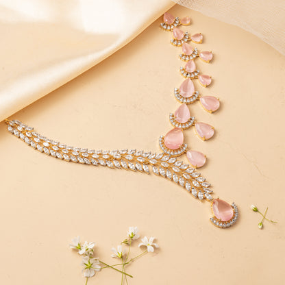 Petalune Flow - Asymmetrical Drop Necklace Set