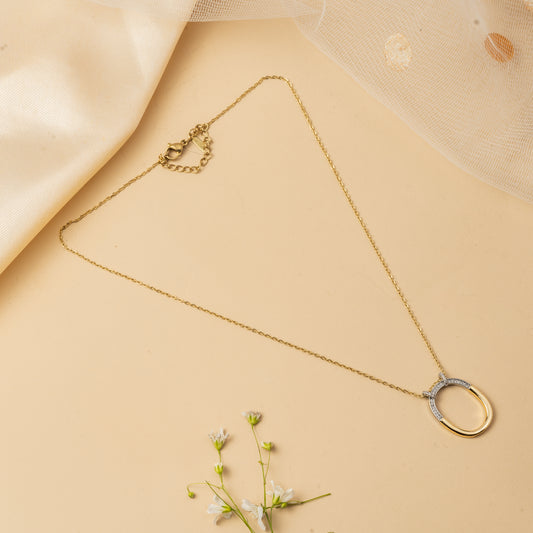 Aureline Orbit - Open Circle Pendant Necklace