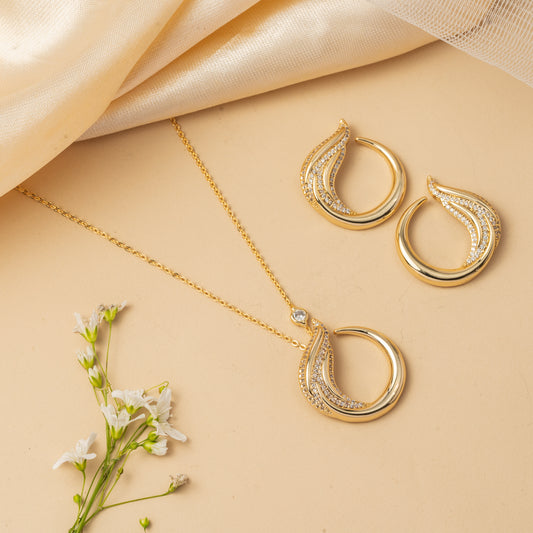 Lunara Loop - Pendant & Stud Set
