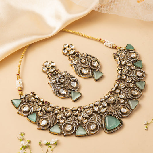 Elaris Verdant Crown - Ornate Collar Necklace Set