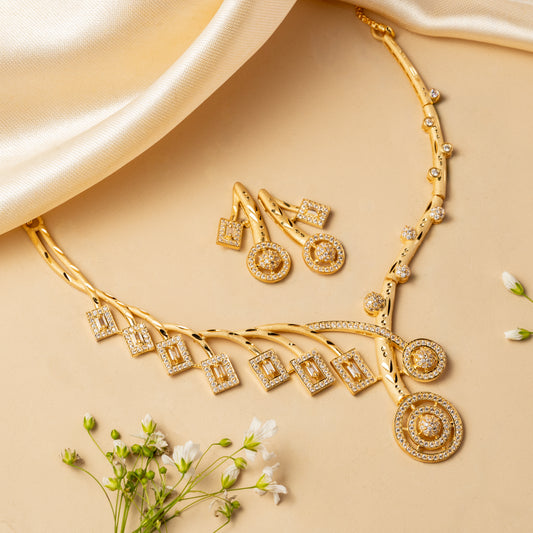 Vaelora Fringe - Geometric Collar Necklace Set